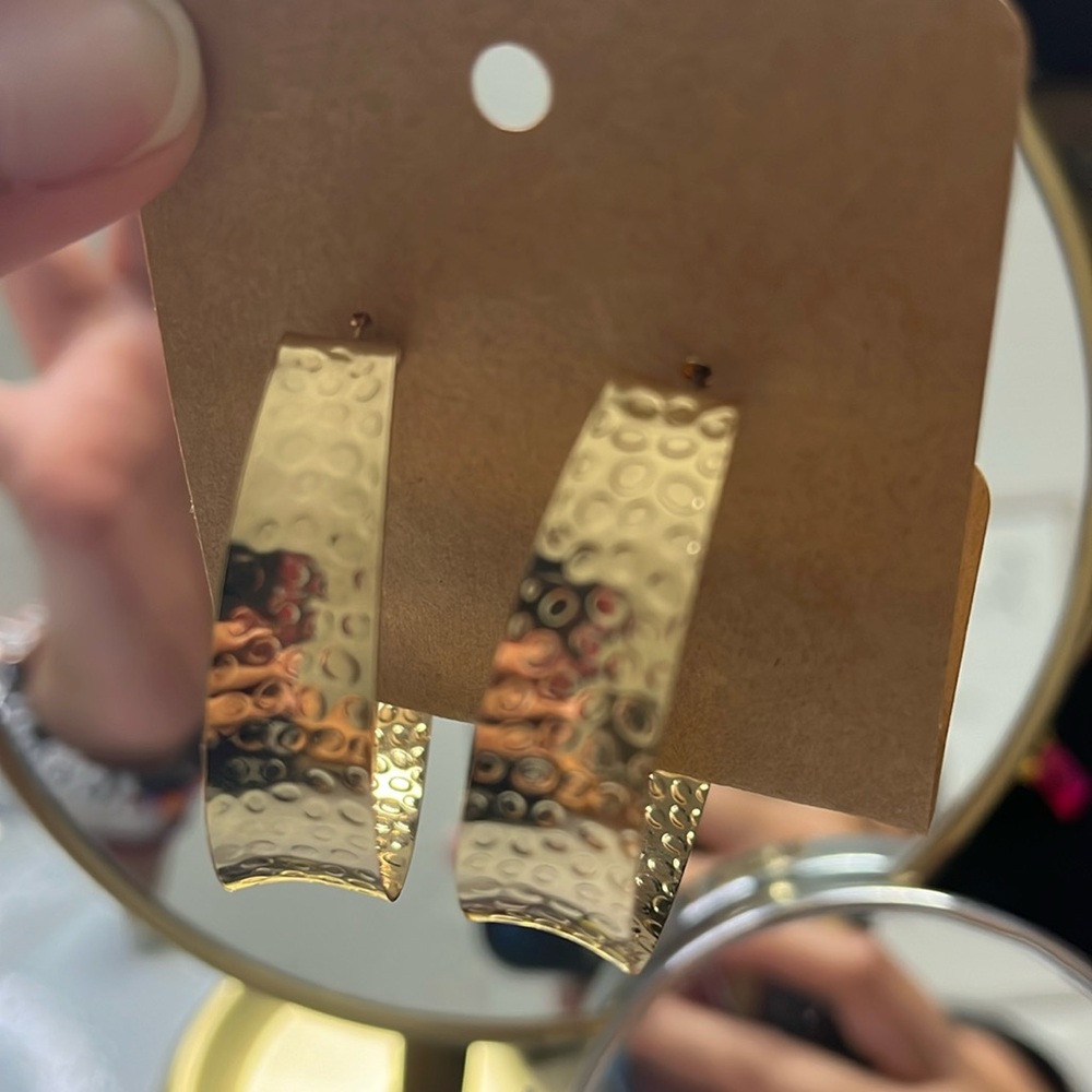 Textured gold earrings